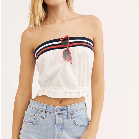 Free People Grand Slam Tube Top Red Size Medium - Picture 14 of 14